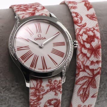 OMEGA - 26 mm, stainless steel on Toile de Jouy strap - De, Nieuw