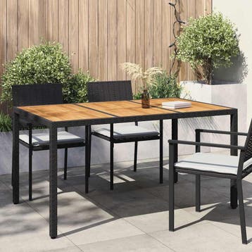 vidaXL Tuinstafel Zwart 150 x 90 x 75 cm poly rattan, Verzenden, Nieuw
