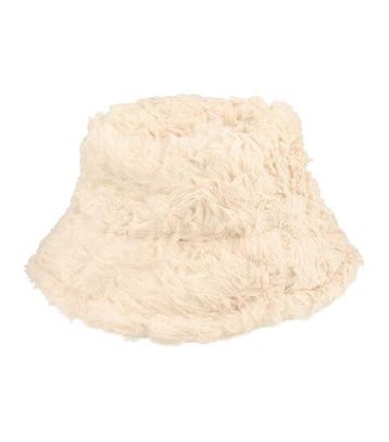 Bucket Hat Hoedje – Fluffy Imitatiebont – One Size – Creme, Kleding | Dames, Nieuw