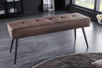 Design bank BOUTIQUE 100cm bruin microvezel zwart metalen, Huis en Inrichting, Ophalen of Verzenden, Nieuw