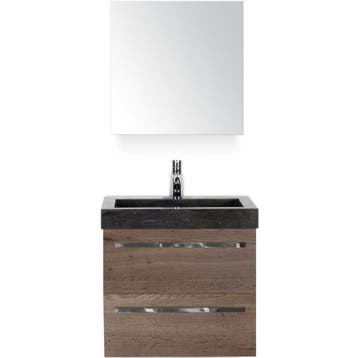 Seville Badmeubelset 60 cm - Tabacco - Wastafel Hardsteen, Ophalen of Verzenden, Nieuw