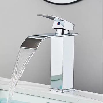 Mat zwarte waterval wastafelkraan warm en koud, Huis en Inrichting, Verzenden, Nieuw