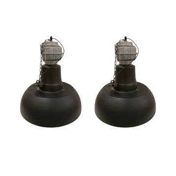 Hanglamp industria gunmetal white, metaal, industrieel,, Ophalen of Verzenden