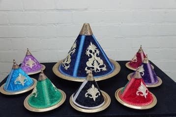 Eetservies (8) - Messing, Textiel, Metaal - marokkaanse