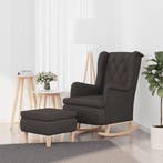 vidaXL Fauteuil met schommelpoten en voetenbank stof, Verzenden, Nieuw