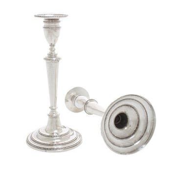 Kaarshouder - Kaarsenhouder (2) - .750 zilver, .833 zilver -