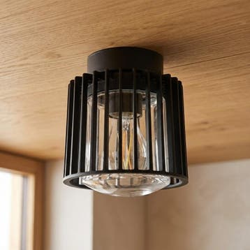 Corby Plafondlamp Zwart Buitenverlichting Plafond &amp;, Verzenden, Minder dan 50 watt, Hanglamp, Nieuw