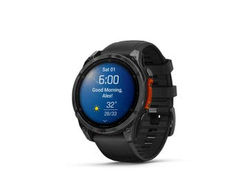 Garmin Fenix 8 47 mm leigrijs titanium met zwarten polsband, Verzenden, Zo goed als nieuw, Garmin