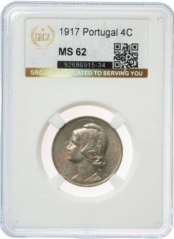 Portugal. 4 Centavos 1917 - GBCA MS62 (Zonder minimumprijs)
