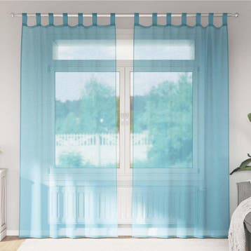 vidaXL Gordijnen met lussen 2 st 140x225 cm turkoois, Verzenden, Nieuw
