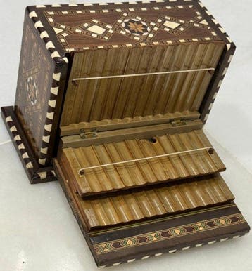 Tabaksdoos - Satijnhout - H : 12,5, Nieuw