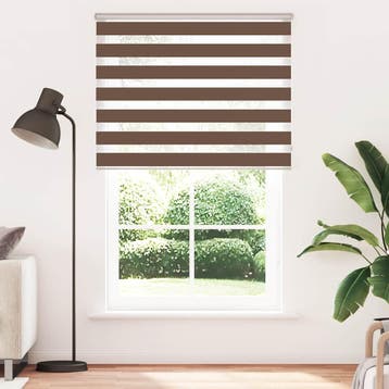 vidaXL Zebra rolgordijn 150x230 cm stofbreedte 145,9cm, Verzenden, Nieuw, Bruin