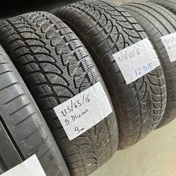 2 x Bridgestone Blizzak 215-65-16 Winterbanden 9mm, 16 inch, Band(en), Personenwagen, Gebruikt