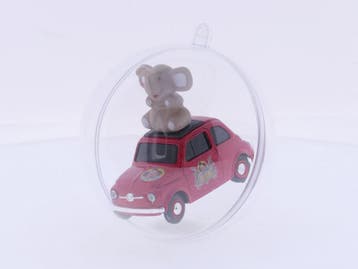 Schaal 1:43 Brumm BR001 SPECIAL Fiat 500 met olifant kers..., Hobby en Vrije tijd, Modelauto's | 1:43, Ophalen of Verzenden, Gebruikt