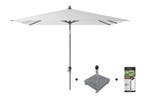 Platinum Riva stokparasol 2.5x2.5 - White met voet en hoes, Tuin en Terras, Tuinsets en Loungesets, Verzenden, Nieuw, Overige materialen