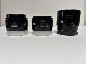 Minolta AF lenzen: Macro 2,8/50mm + 1,4/50mm + 2,8/28mm |, Nieuw