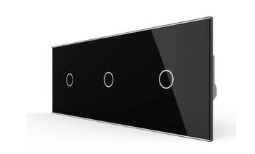 Livolo Touch Lichtknop 1+1+1 | Zwart | Aan/Uit, Ophalen of Verzenden, Nieuw, Schakelaar