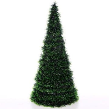 Dennenboom Kerstboom Kunst Tinsel Groen Black 50 cm, Ophalen of Verzenden, Nieuw