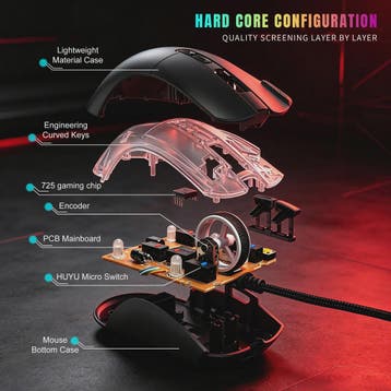 HXSJ X1 Bedrade Gaming Muis: Ergonomisch, RGB Verlichting, 8, Verzenden, Nieuw
