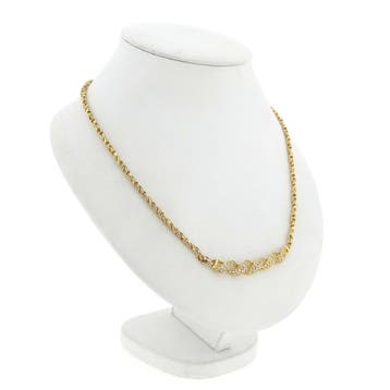 Gouden infinity schakelcollier met diamant; 0,68 ct.; 18..., Gebruikt, Ophalen of Verzenden, Met edelsteen, Goud