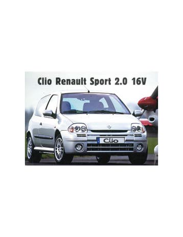 1999 RENAULT CLIO SPORT 2.0 16V LEAFLET DUITS, Boeken, Nieuw, Renault, Author