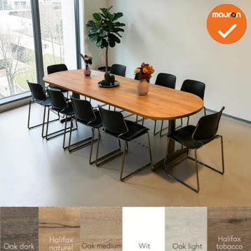 Ahrend vergadertafel - 300x100cm - Ovaal - bladkleur naar ke, Vergader- of Presentatieruimte, Ophalen of Verzenden, Gebruikt, Tafel