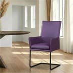 Leren eetkamerstoel Ruler - Toledo Aubergine (paars) -, Ophalen of Verzenden, Nieuw, Leer, Industrieel, Modern