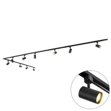 Qazqa 1-fase railsysteem set met 10 spots GU10, 500 cm, Ophalen of Verzenden, Nieuw in verpakking, Verlichting