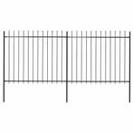 vidaXL Tuinhek met speerpunt staal 359x150 cm zwart, Verzenden, Nieuw, IJzer, 2 meter of meer