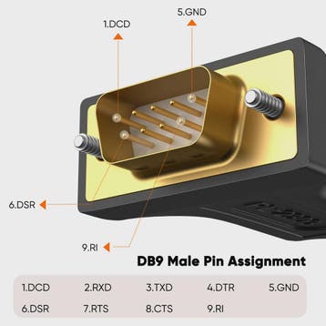 CableCreation USB naar RS232 Serieel Adapter Kabel (DB9 Male, Verzenden, Nieuw