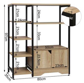 Nieuw Vintage Design Boekenkast in Licht Eiken – Houten Kast, Huis en Inrichting, Verzenden, Nieuw