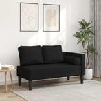 vidaXL Chaise longue met kussens stof zwart, Verzenden, Nieuw