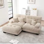 Cloud Corner Sofa – Chenille Bank met Kussens en Ottoman, Verzenden, Nieuw