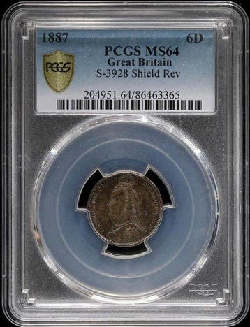 Verenigd Koninkrijk. Victoria. 6 Pence 1887 - PCGS MS64