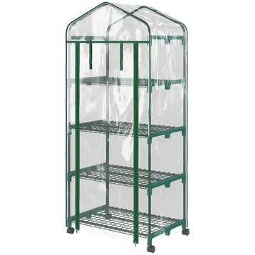 TRUUSK Broeikas Met Rol - 4 Planken - Folie Met Stalen Frame, Verzenden