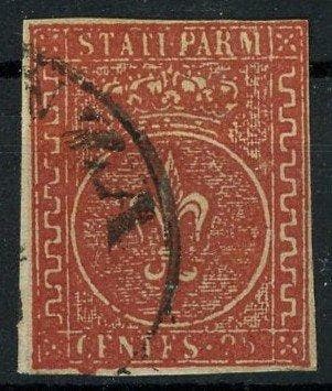 Italiaanse oude staten - Parma 1853 - Bourbonische lelie en, Gestempeld