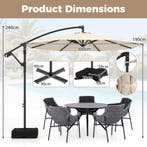 LIVSK Parasol 300 cm - Geventileerde Kap - 360° Draaibaar -, Verzenden, Nieuw