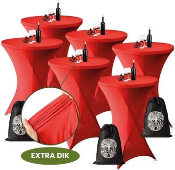 Statafelrok Rood x 6 – 80-85 x 110 cm met Opbergtas – Stata, Verzenden, Nieuw