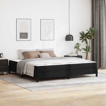 vidaXL Bedframe met matras Zwart 200 x 200 cm Stof, Verzenden, Nieuw, Zwart, Stof