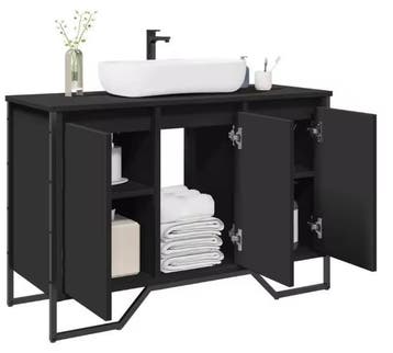 Zwarte Wastafelkast 91 cm – Moderne Badkamerkast, Verzenden, Nieuw