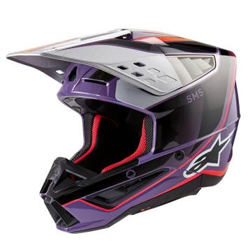 Alpinestars S-M5 Sail Helm Ece 22.06 Violet Zwart Zilver, Motoren, Kleding | Motorhelmen, XXL, Nieuw met kaartje, Overige merken