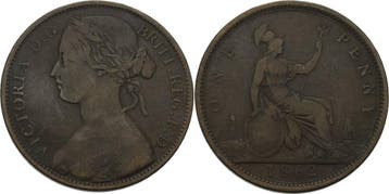 Penny 1862 Großbritannien Victoria 1837-1901, Verzenden