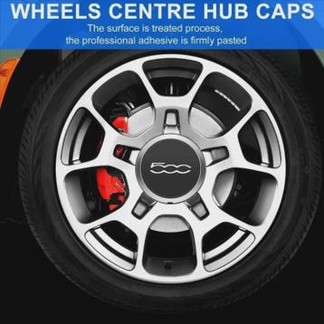 Set Naafdoppen Velgen 500 Logo voor Fiat 500 - 4 Stuks, Nieuw