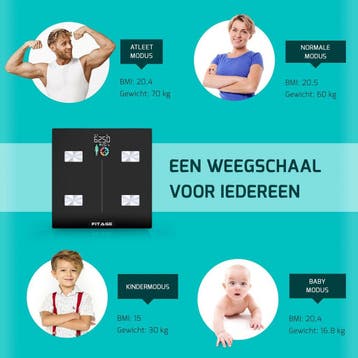 2dekans | FITAGE LCD Weegschaal Personenweegschaal Digitaal, Ophalen of Verzenden, Zo goed als nieuw