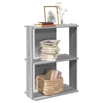 vidaXL Boekenkast 3-laags 60x30x80 cm bewerkt hout grijs, Verzenden, Nieuw, Overige houtsoorten