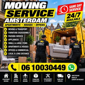 House Moving Amsterdam | Same Day | 24/7, Inpakservice, Verhuizen internationaal