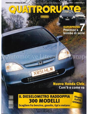 2000 QUATTRORUOTE MAGAZINE 542 ITALIAANS, Nieuw, Author