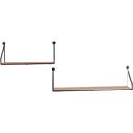 Wandrek - Wandplanken - Livion Anap - 2-delig - Zwart - Hout, Huis en Inrichting, Ophalen of Verzenden, Nieuw