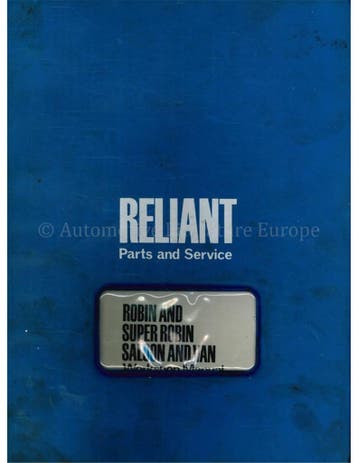 1976 RELIANT ROBIN WERKPLAATSHANDBOEK ENGELS
