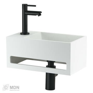 Fonteintje solid surface mat wit links, Verzenden, Nieuw